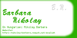 barbara mikolay business card